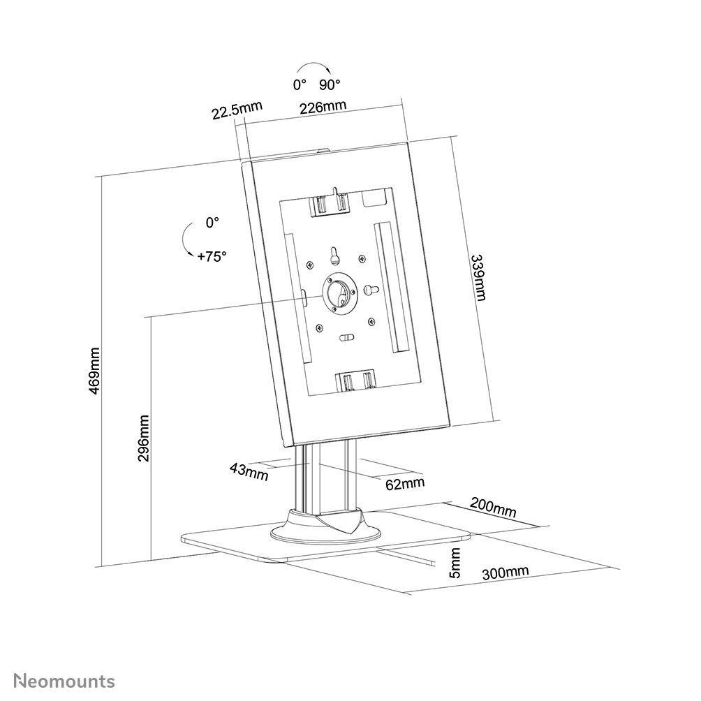 Neomounts by Newstar countertop tablet holder
